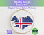 Iceland Cross Stitch Pattern: Tiny Flag Map