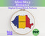 Romania Cross Stitch Pattern: Tiny Flag Map