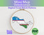 Uzbekistan Cross Stitch Pattern: Mini Flag Map