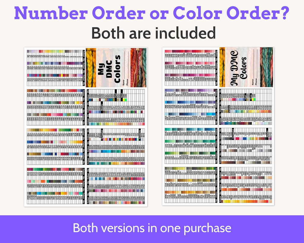 DMC Colour Chart Mini Book Set: Colour and Number Order