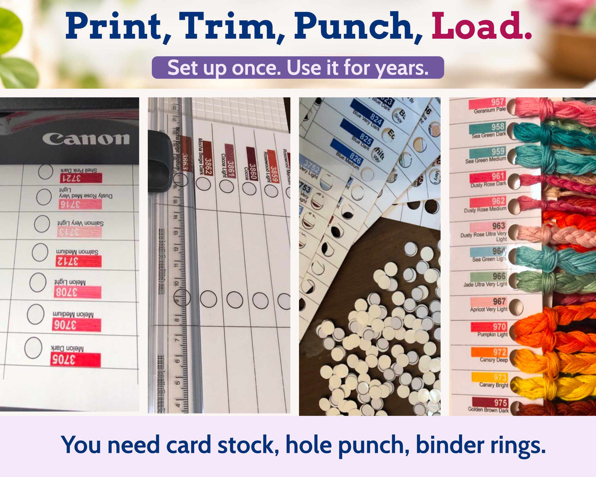 DMC Floss Organiser Cards: Colour Order