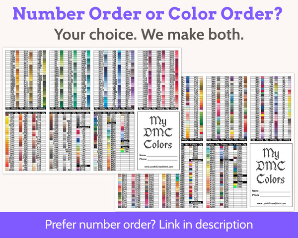 DMC Floss Mini Book: Colour Order