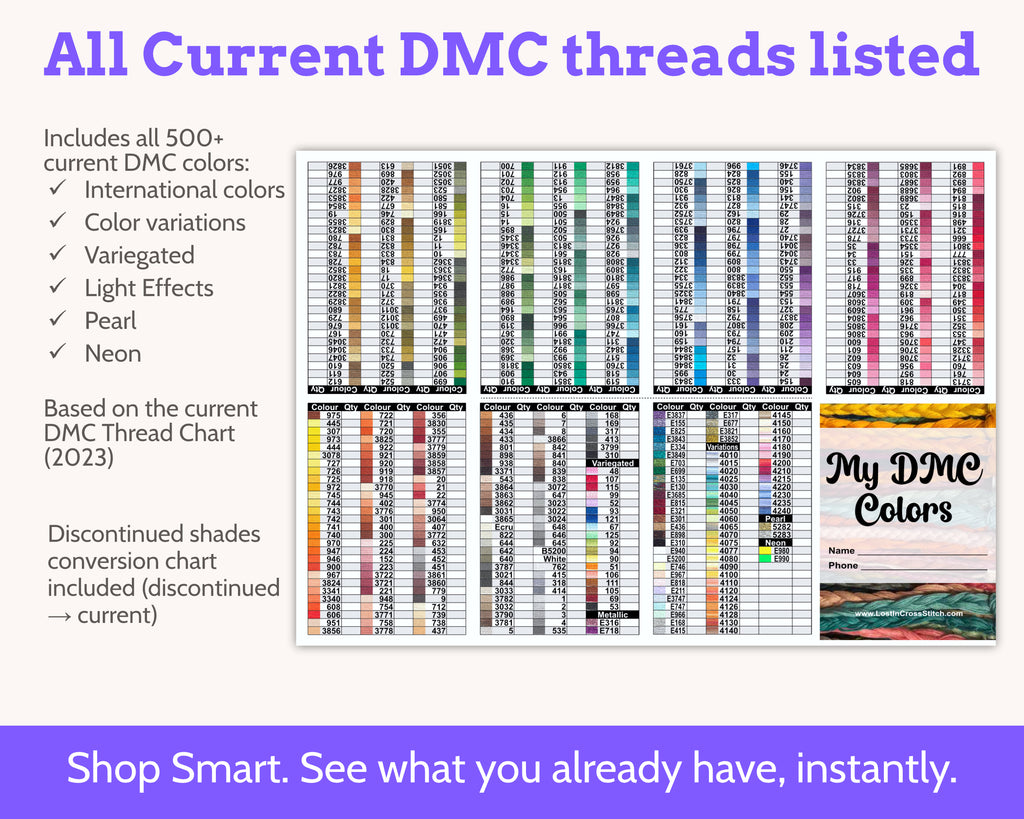 DMC Floss Mini Book: Colour Order