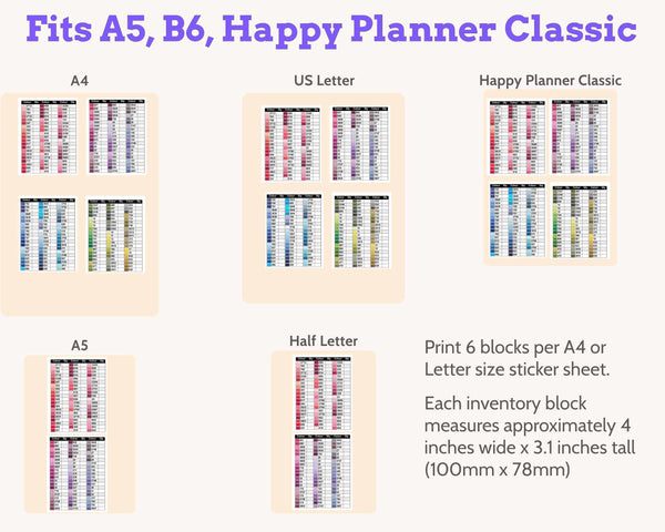 DMC Floss Tracker Planner Stickers: Colour Order