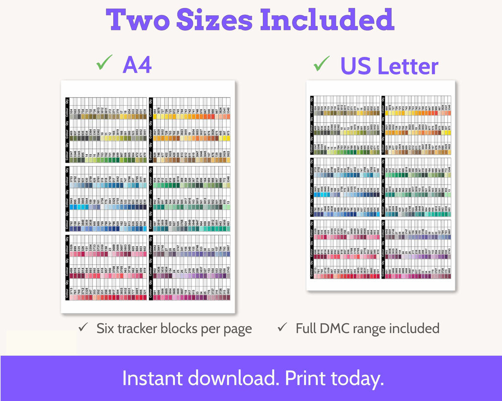 DMC Floss Tracker Planner Stickers: Colour Order