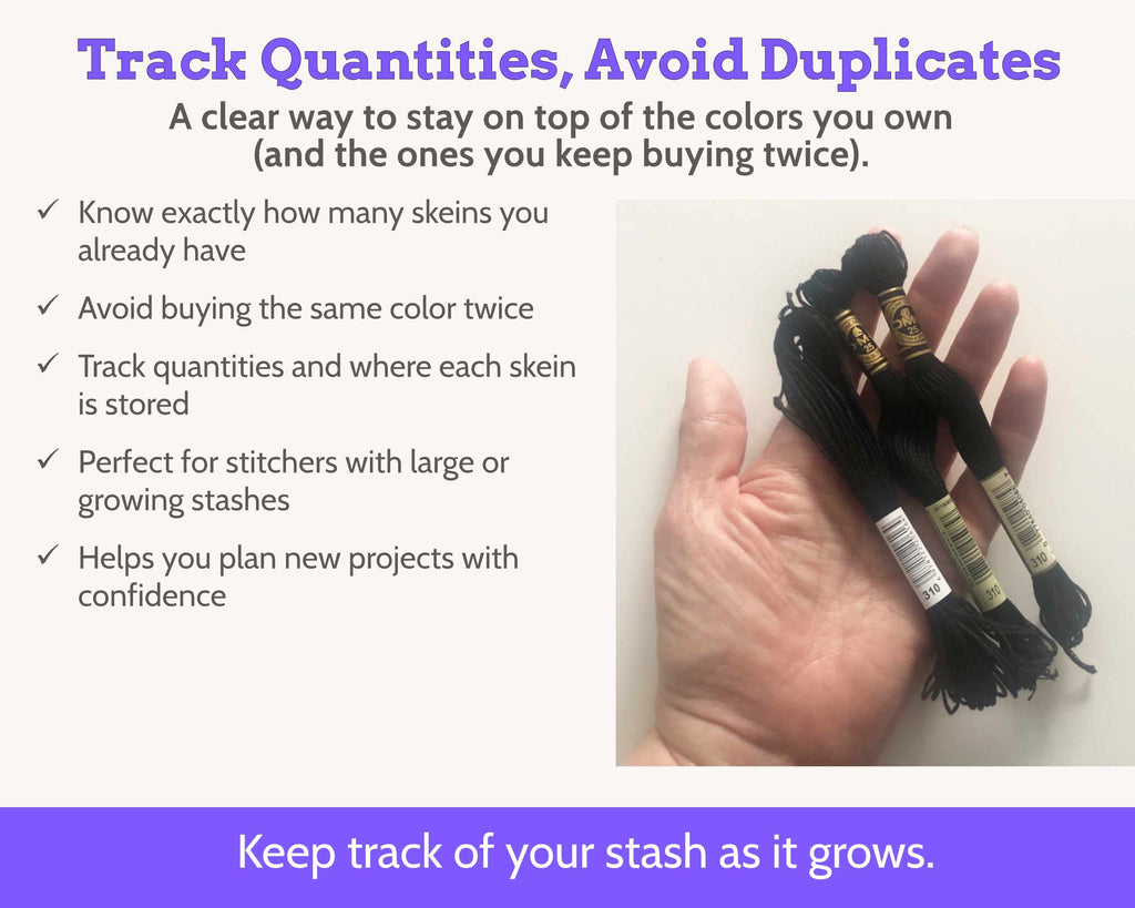 DMC Floss Inventory: Colour Order (Three Page, with Notes)