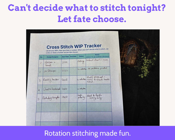 Cross Stitch WIP Tracker Kit - Printable