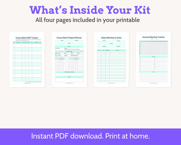 Cross Stitch WIP Tracker Kit - Printable