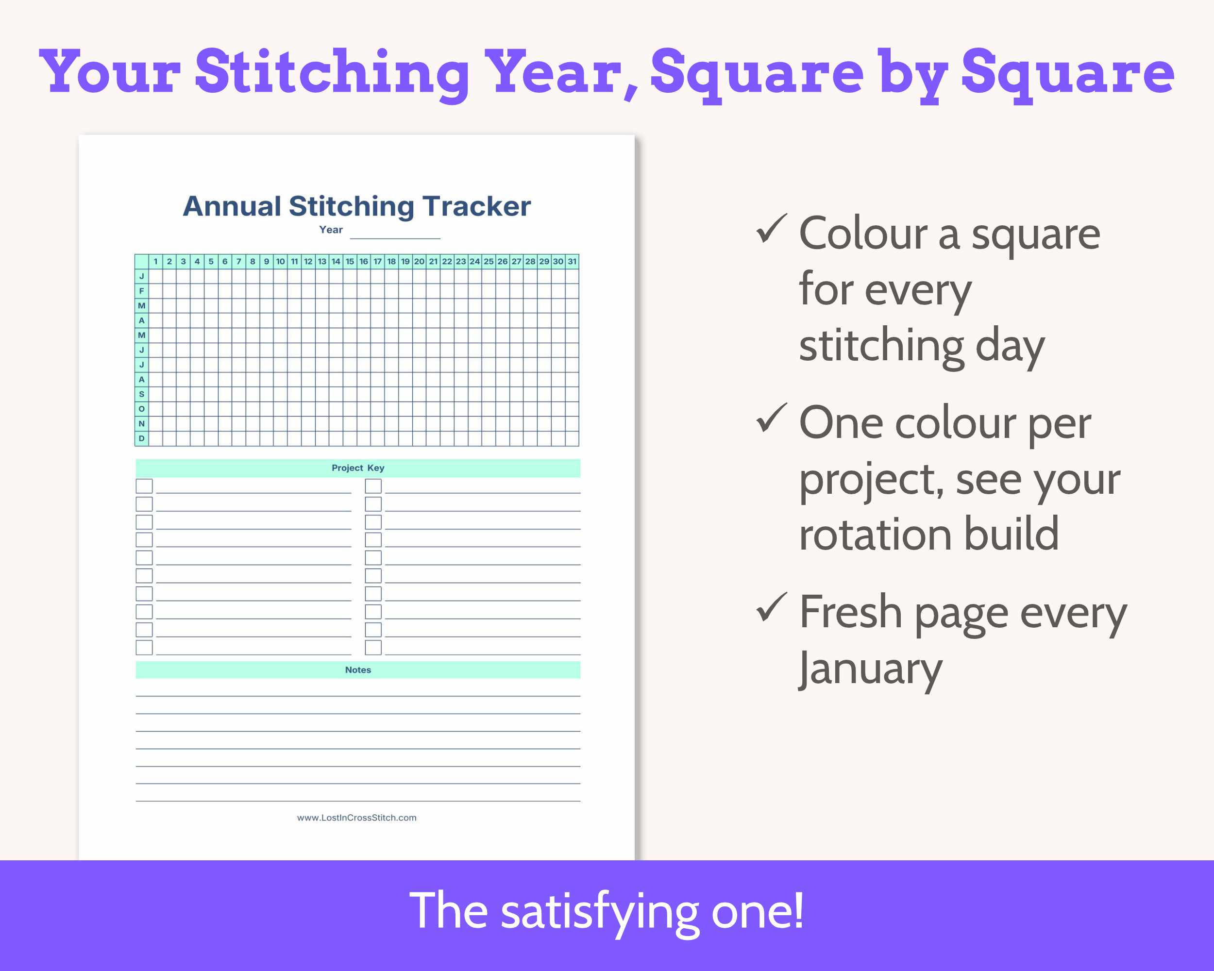 Cross Stitch WIP Tracker Kit - Printable