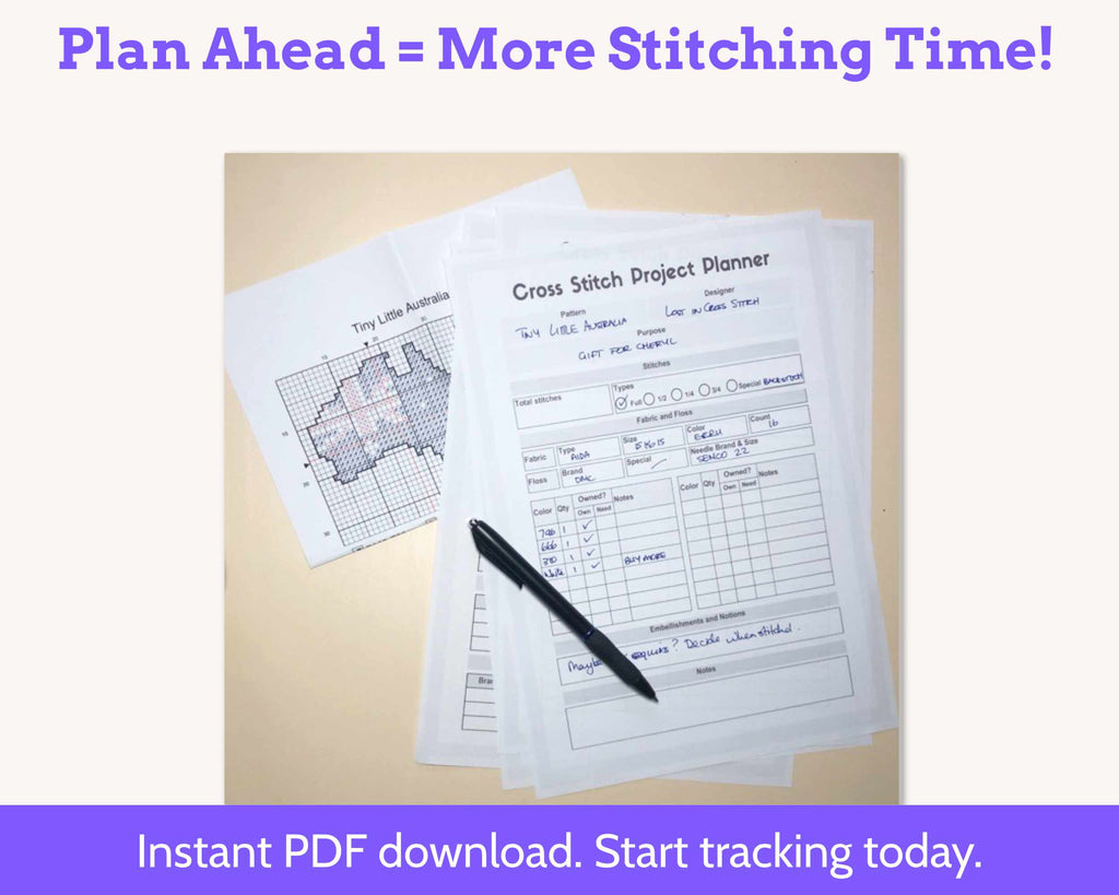 Cross Stitch WIP Tracker Kit - Printable