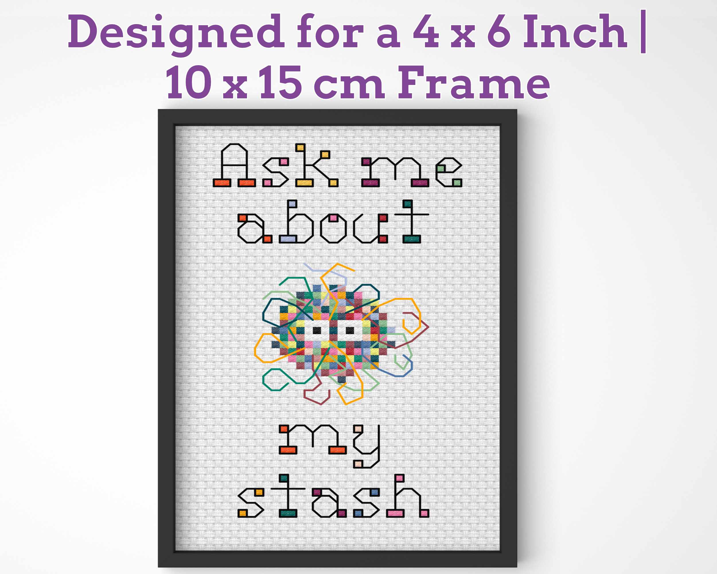 Funny Cross Stitch Pattern: Ask Me About My Stash Secondary image