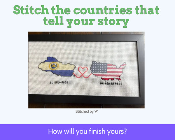 Bahamas Cross Stitch Pattern: Mini Flag Map