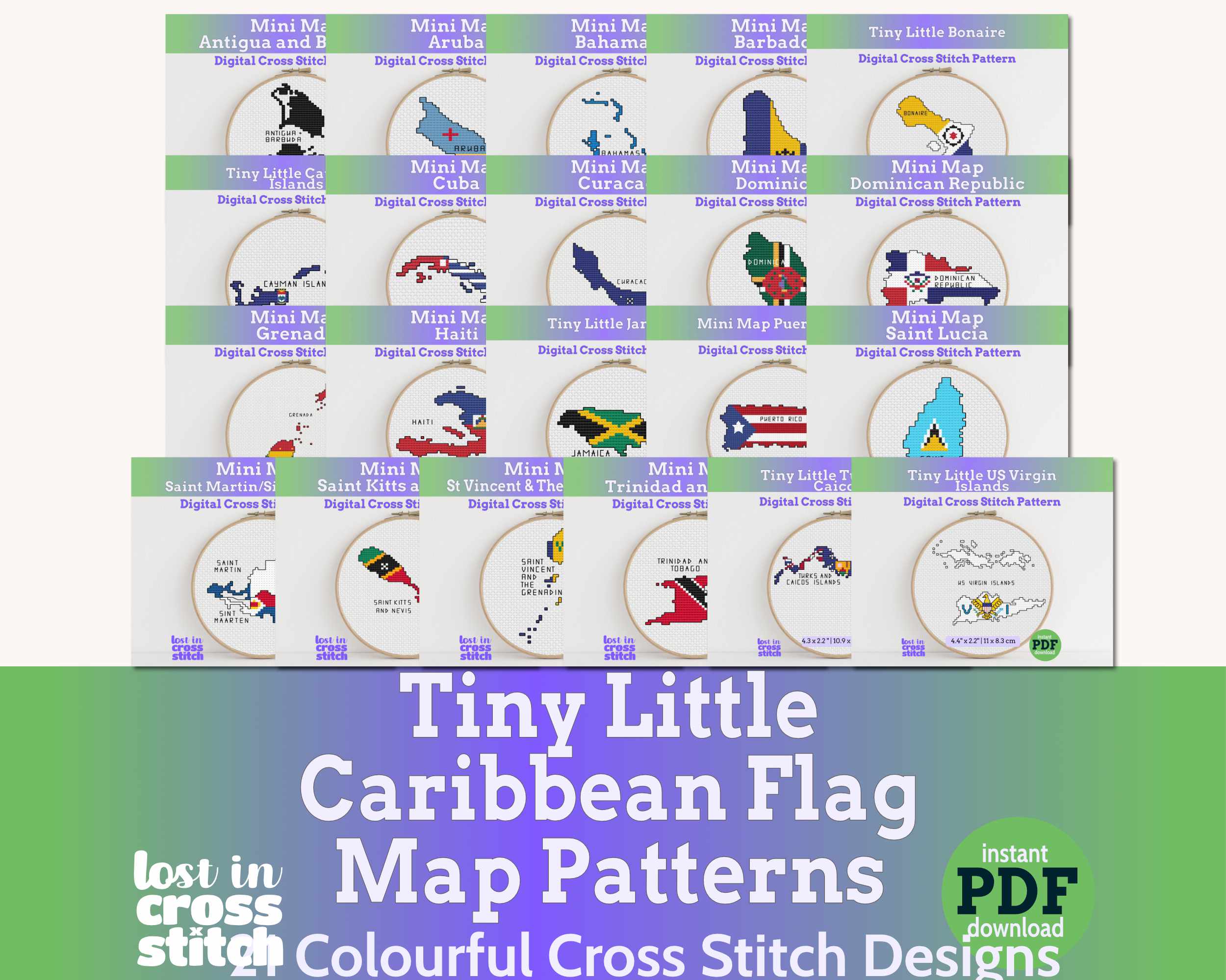Caribbean Cross Stitch Pattern Bundle Main image
