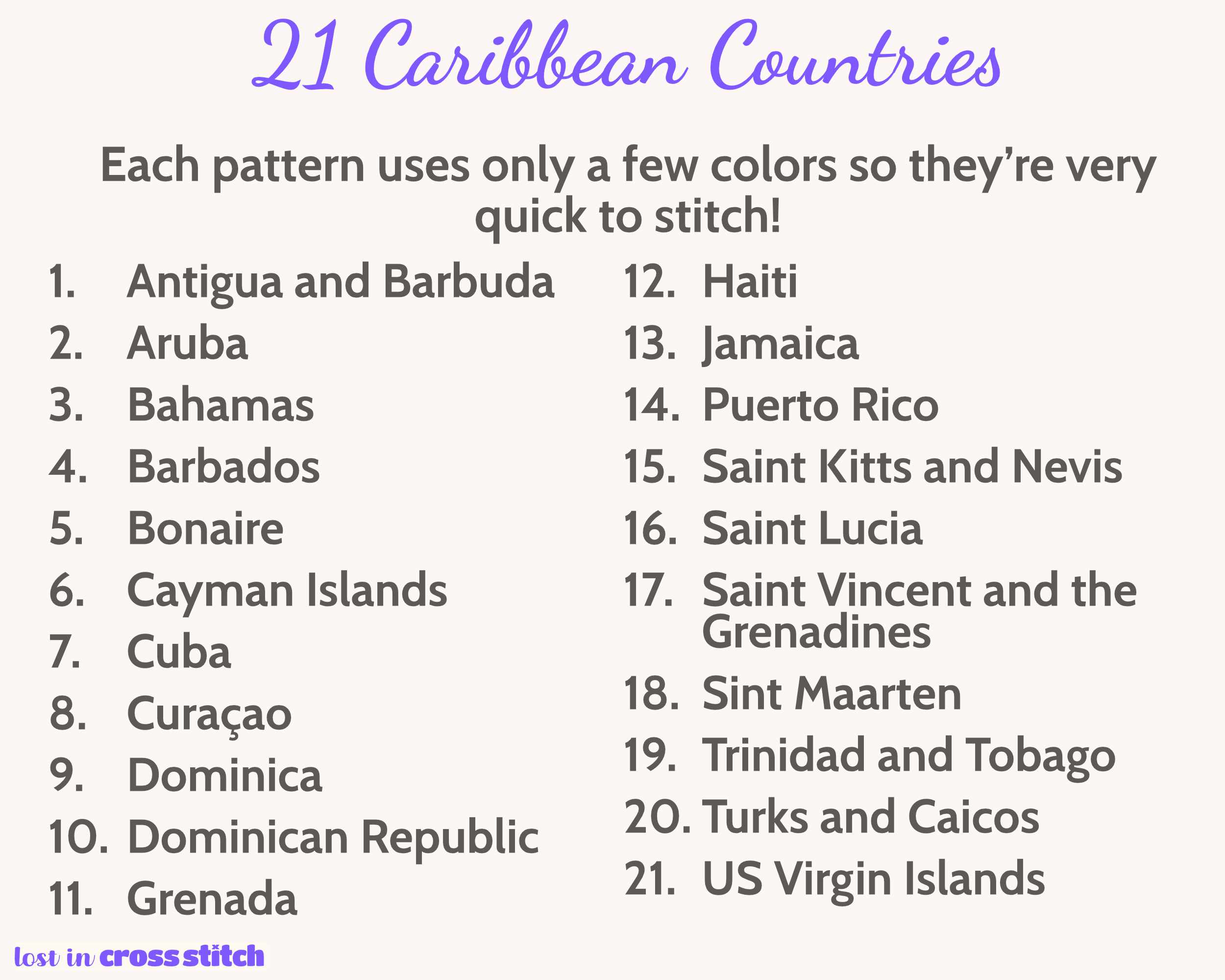 Caribbean Cross Stitch Pattern Bundle Secondary image