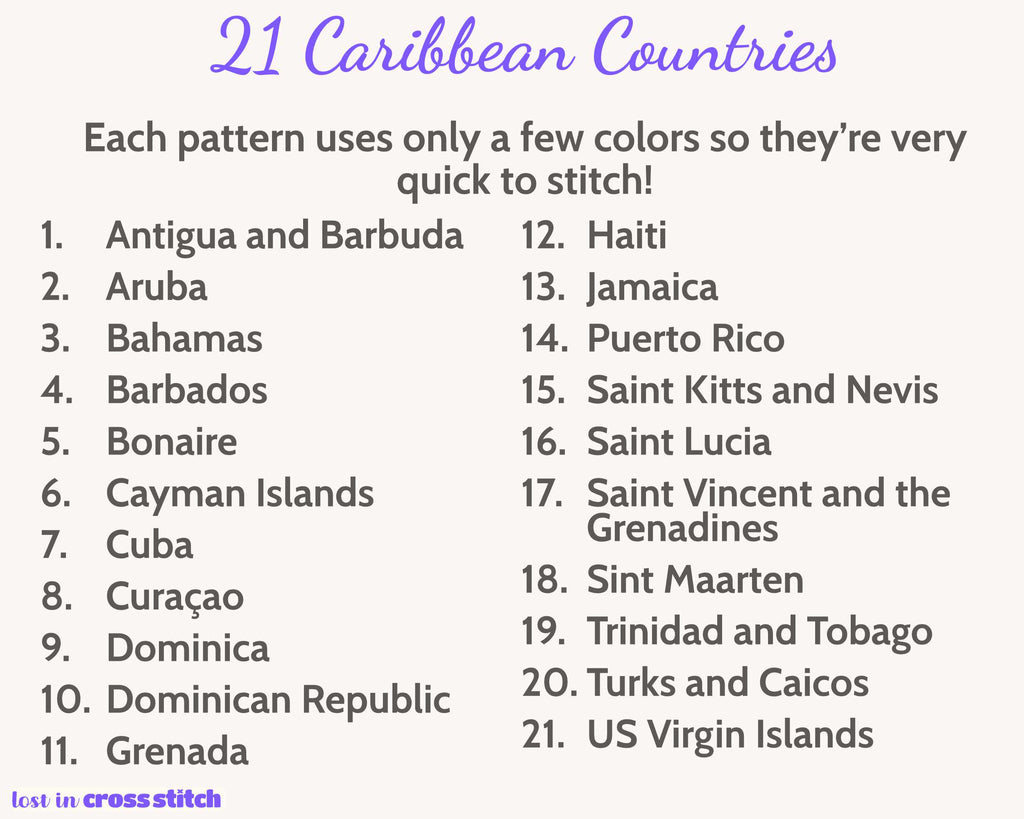 Caribbean Cross Stitch Pattern Bundle