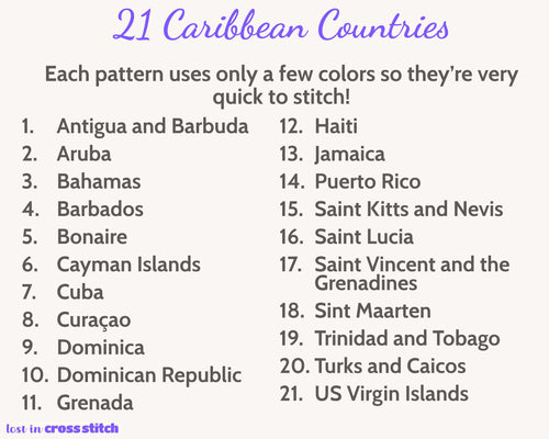 Caribbean Cross Stitch Pattern Bundle
