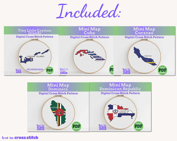 Caribbean Cross Stitch Pattern Bundle