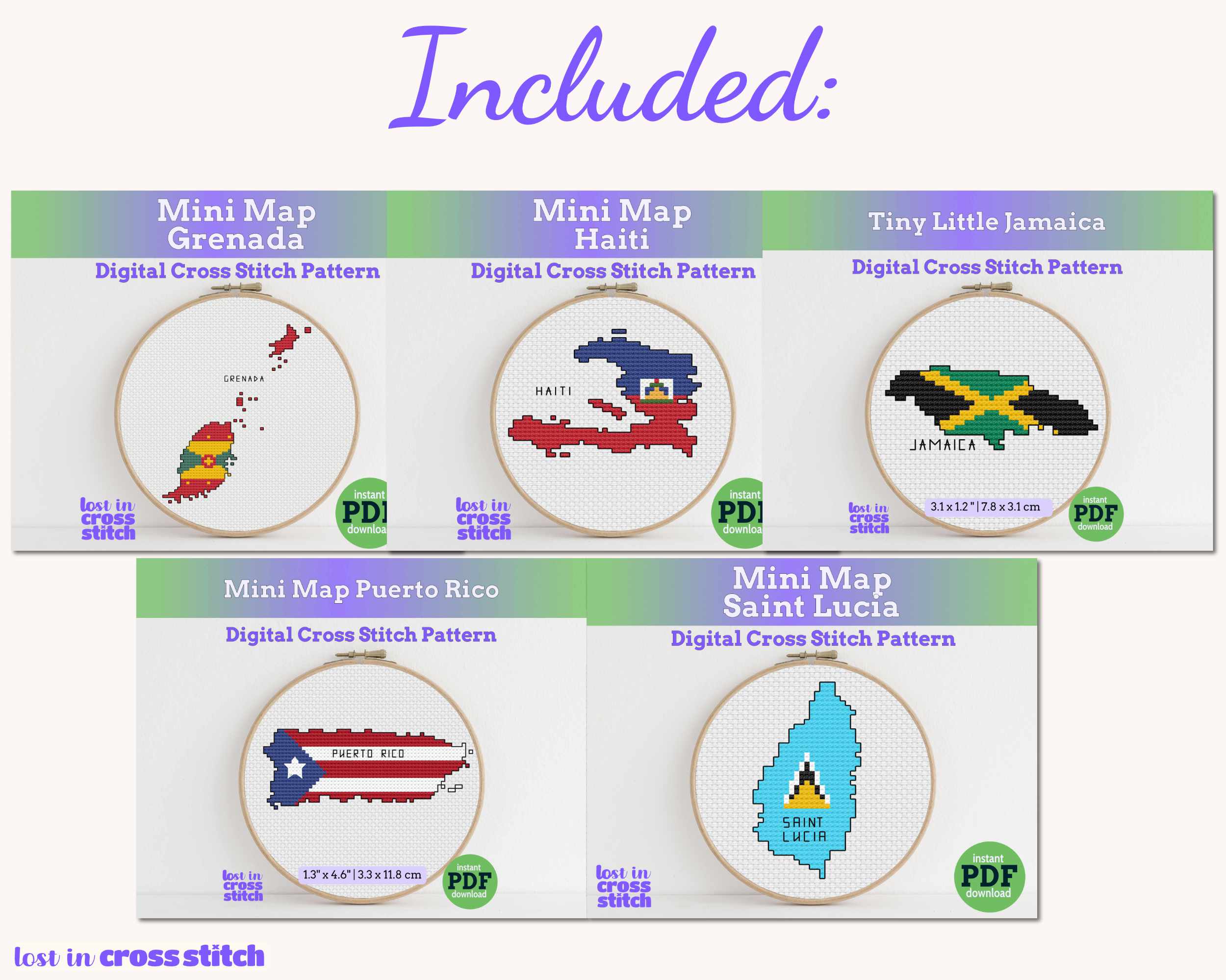 Caribbean Cross Stitch Pattern Bundle