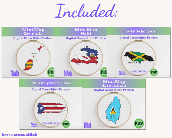Caribbean Cross Stitch Pattern Bundle