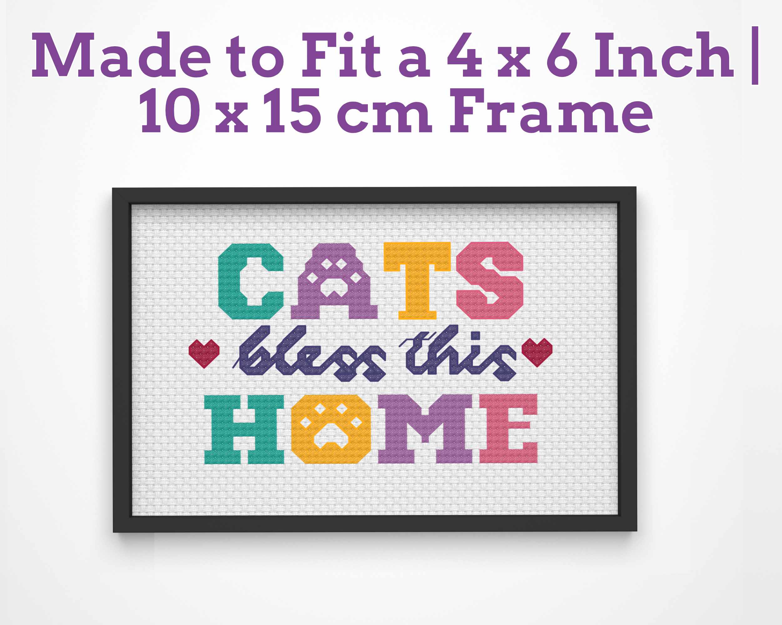 Cats Bless This Home – Cat Cross Stitch Pattern PDF Secondary image