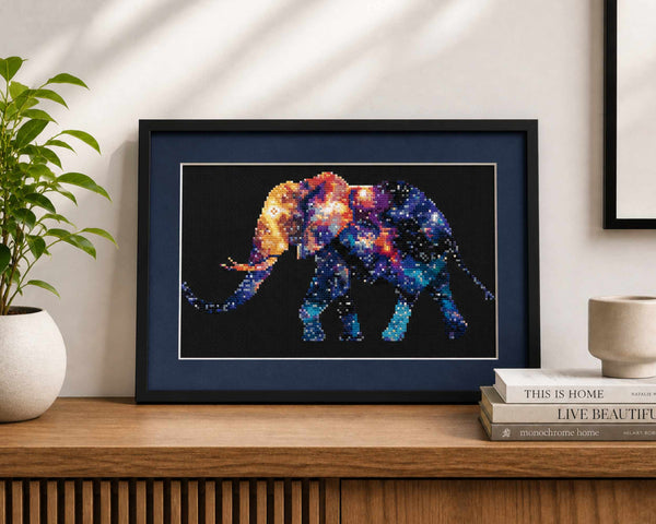 Celestial Elephant Cross Stitch Pattern PDF