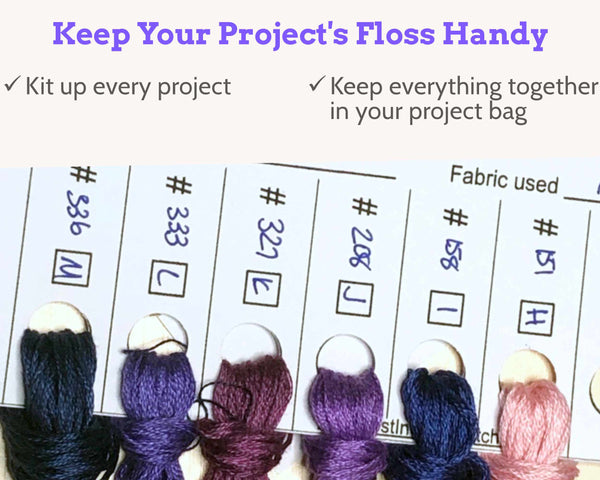 Project Organization Starter Kit - Printable Floss Drops, Cross Stitch Tracker & Project Bag Cards