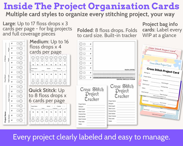 Cross Stitch Planner and Floss Organizer Bundle