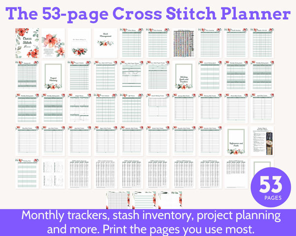 Cross Stitch Planner and Floss Organizer Bundle