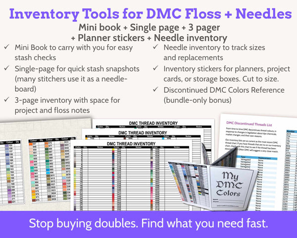 Cross Stitch Planner and Floss Organizer Bundle