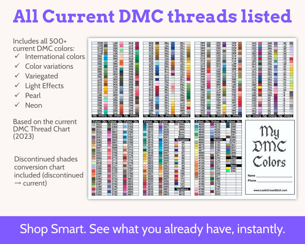 DMC Floss Stash Organizer Tracker Number Order Floss Mini Book for Cross Stitchers PDF