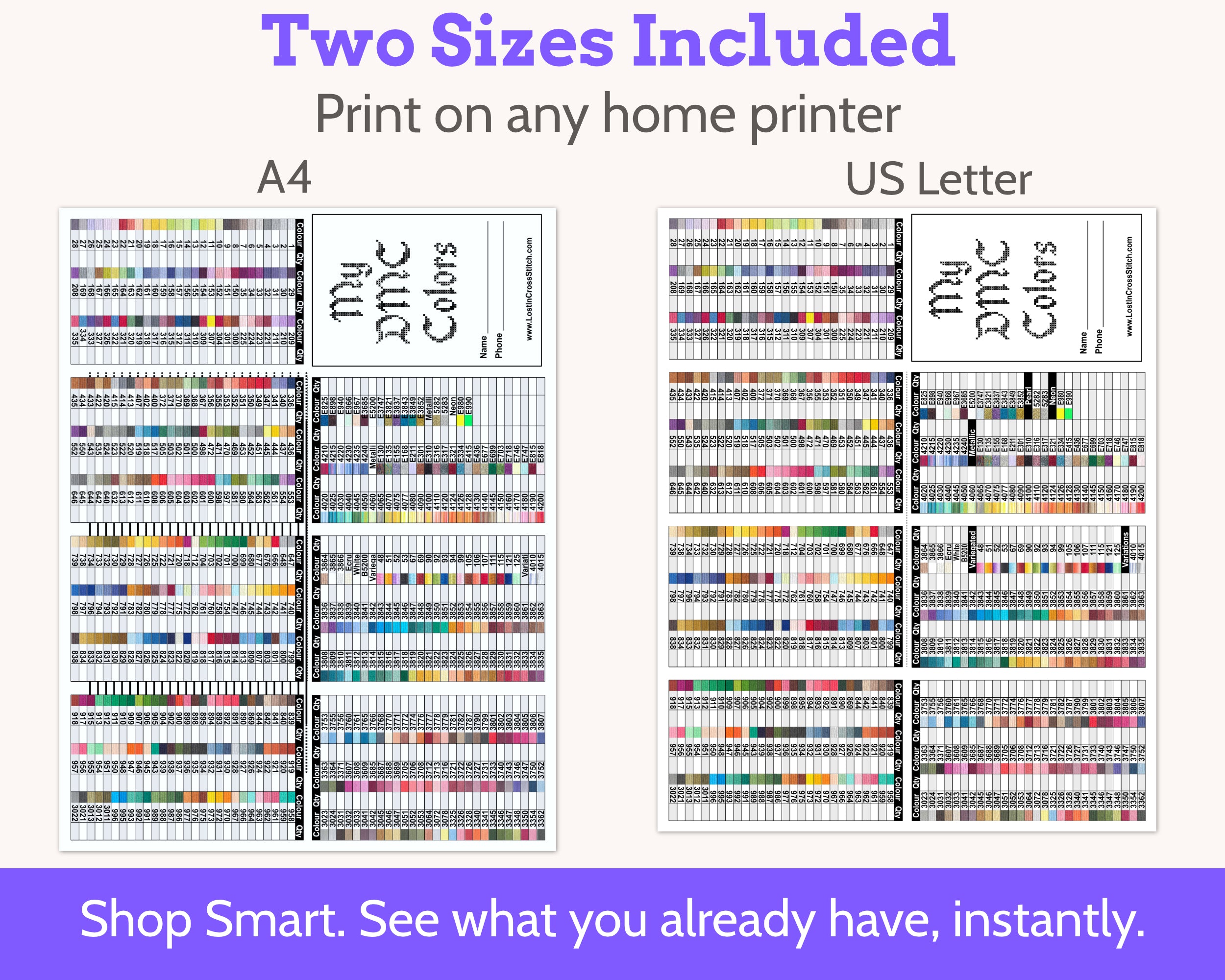 DMC Floss Inventory Tracker Mini Book for Cross Stitchers PDF