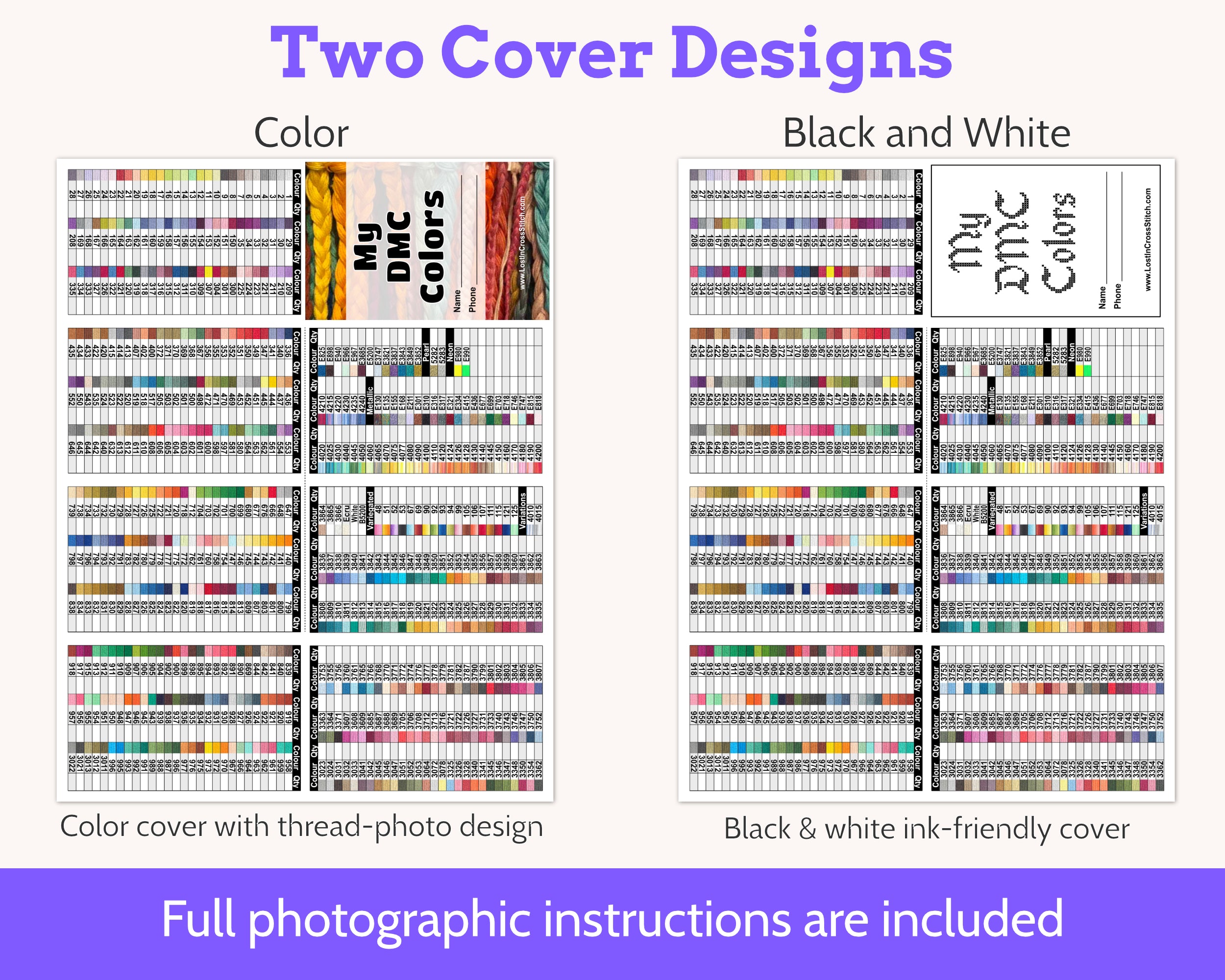 DMC Floss Inventory Tracker Mini Book for Cross Stitchers PDF