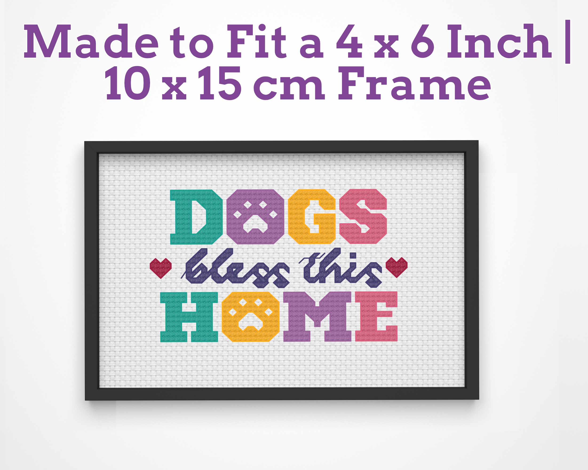 Dogs Bless This Home – Dog Cross Stitch Pattern PDF Secondary image