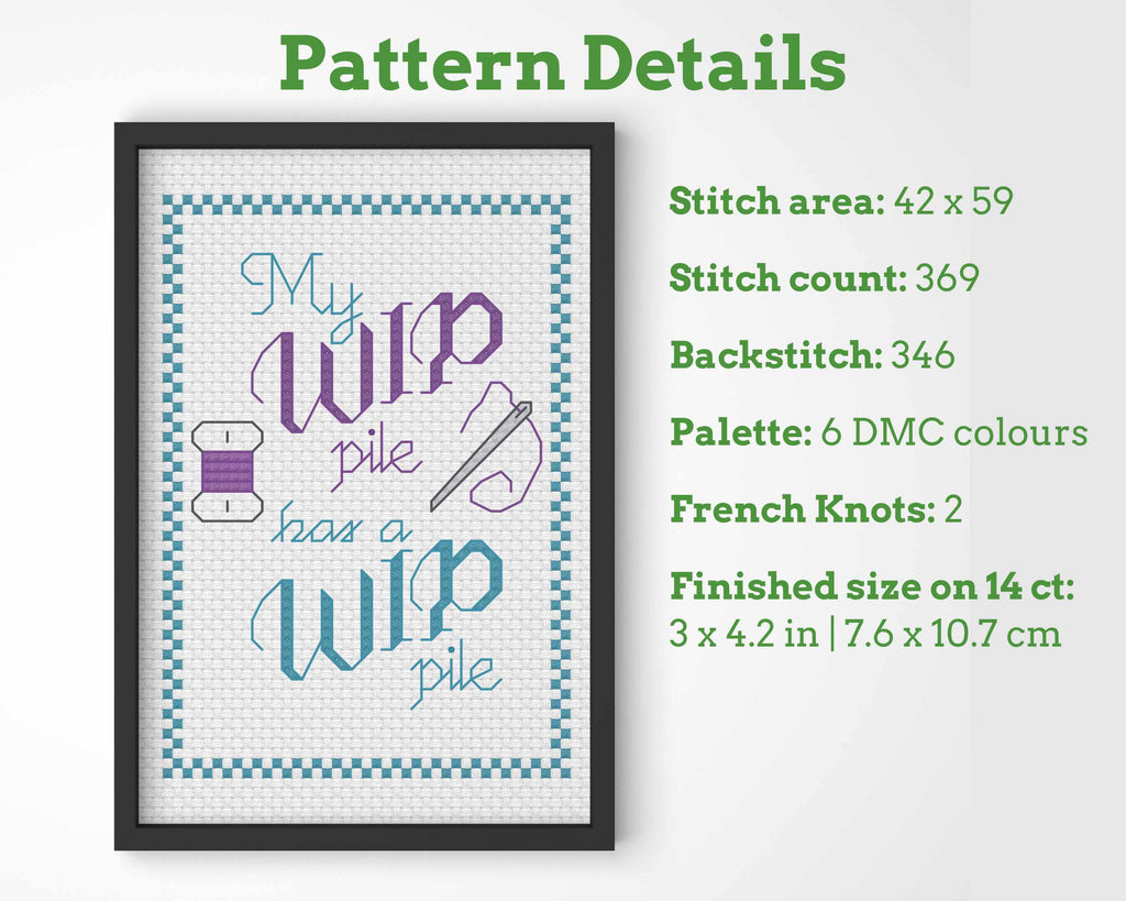 Funny Cross Stitch Pattern Bundle: 4 Funny Stitcher Sayings