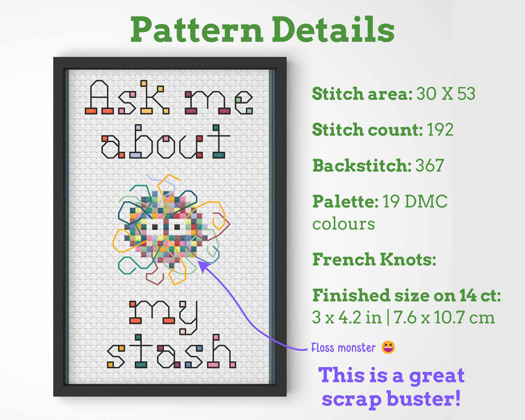 Funny Cross Stitch Pattern Bundle: 4 Funny Stitcher Sayings