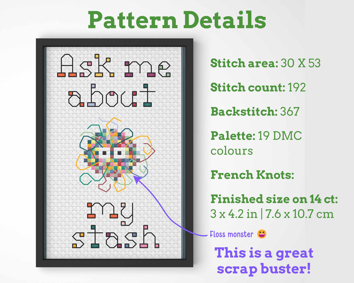Funny Cross Stitch Pattern Bundle: 4 Funny Stitcher Sayings