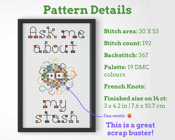 Funny Cross Stitch Pattern Bundle: 4 Funny Stitcher Sayings