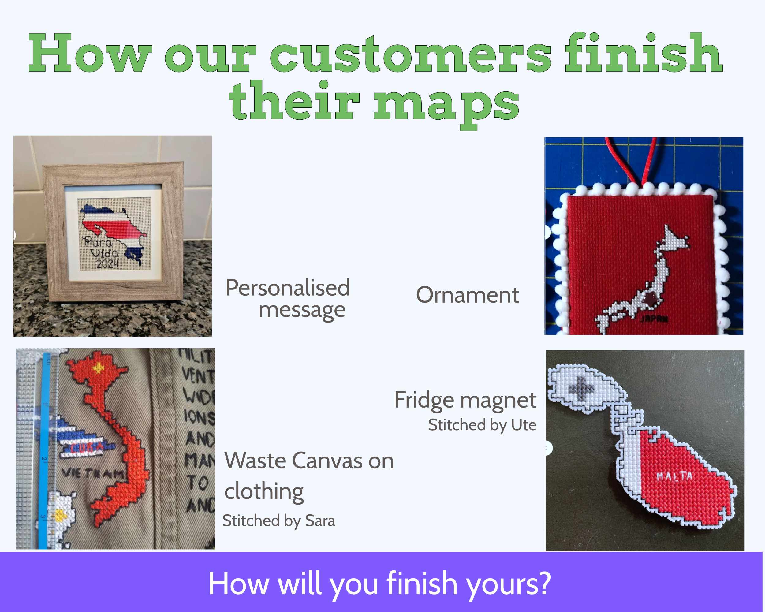 Gibraltar Cross Stitch Pattern: Tiny Flag Map