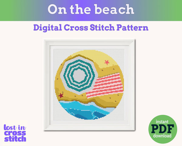 Beach Day Cross Stitch Pattern PDF