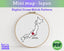 Japan Cross Stitch Pattern: Tiny Flag Map