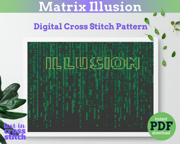Matrix Illusion Cross Stitch Pattern PDF