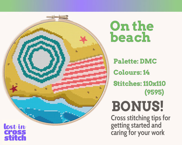 Beach Day Cross Stitch Pattern PDF
