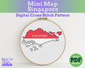 Singapore Cross Stitch Pattern: Tiny Flag Map