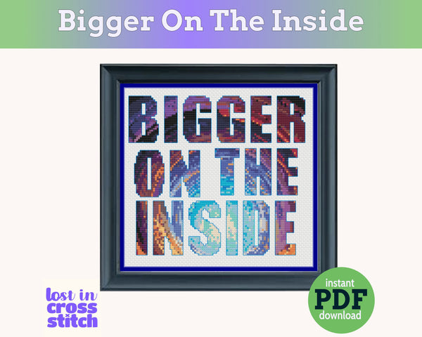 Doctor Who Bigger on the Inside Cross Stitch Pattern PDF