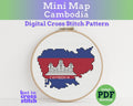 Cambodia Cross Stitch Pattern: Mini Flag Map