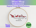 Indonesia Cross Stitch Pattern: Mini Flag Map