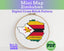 Zimbabwe Cross Stitch Pattern: Tiny Flag Map