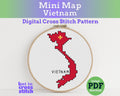 Vietnam Cross Stitch Pattern: Mini Flag Map