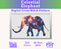 Celestial Elephant Cross Stitch Pattern PDF