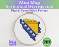Bosnia and Herzegovina Cross Stitch Pattern: Tiny Flag Map